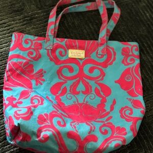 Lilly Pulitzer Pink and Blue Vibrant Tote